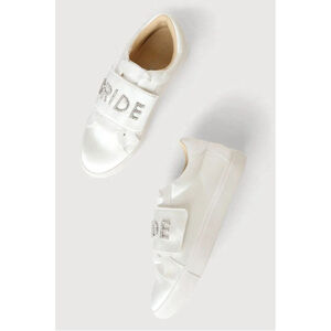 Betsy Johnson White Satin Bride Sneakers Size 9 NIB